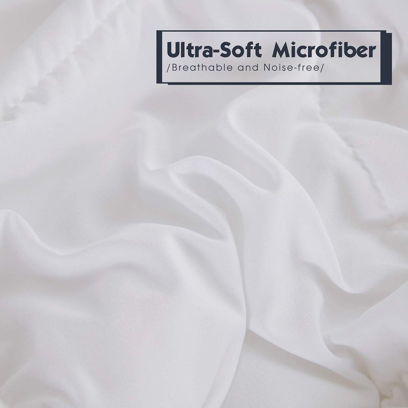 Hi -G HIG 3pc Down Alternative Comforter Set - All Season Reversible Comforter with Two Sham - Quilted Duvet Insert with Corner Tabs - Box Stitched - Breathable, Soft, Fluffy (Twin/Twin XL, Pure White) - Image 4